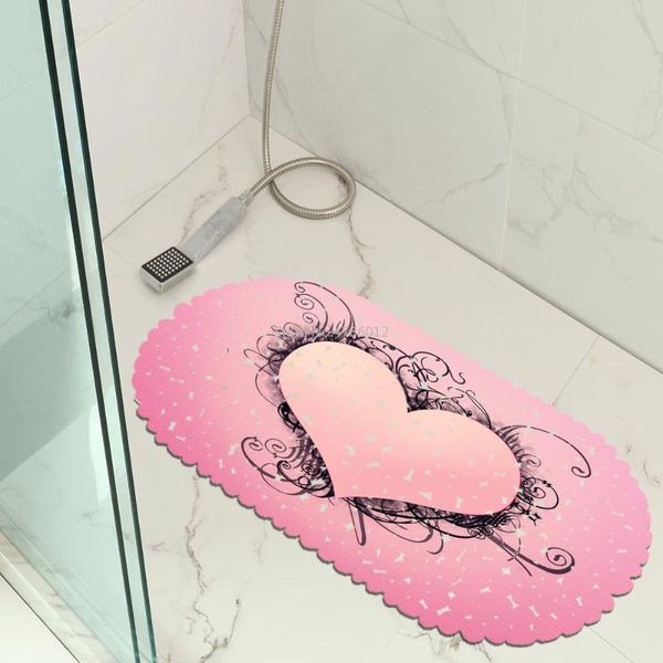 

bath mats love map pvc shower mat non-slip el floor suction pad