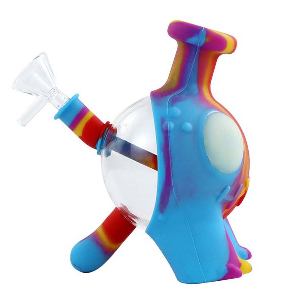 Silicone Bongo de Água Bongo Bonita Bubbler Cachimboa tubos de mão tubos fumar tubulações Dab equipamento de petróleo titular tobacio