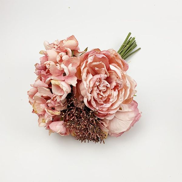 

decorative flowers & wreaths 30cm light pink peony hydrangea bride wedding home decoration simulation flower family party diy retro silk chr