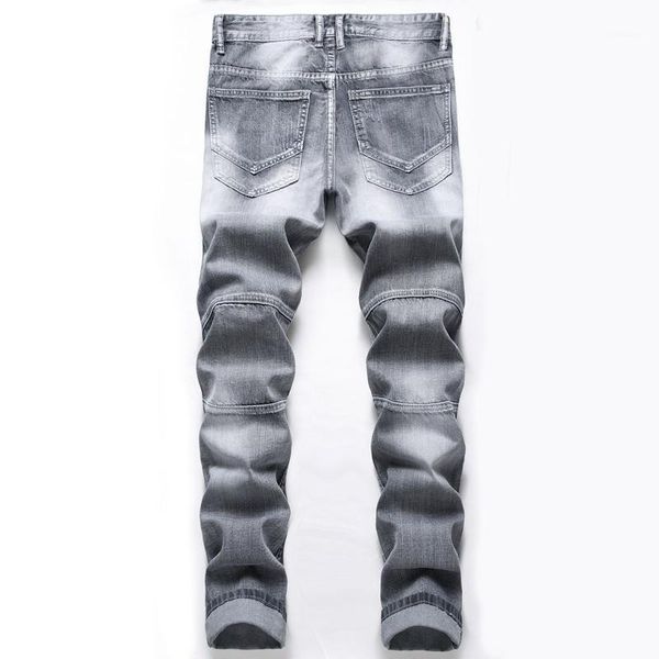 

men's jeans light grey with holes for men, Blue