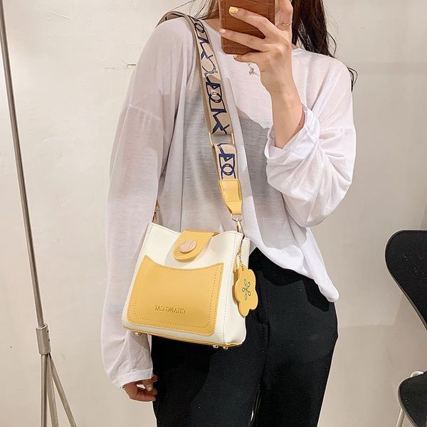 

evening bags fashion ladies shoulder bag women color block cross-body pu leather square lady bucket