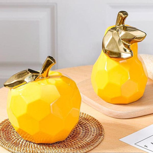 

decorative objects & figurines nordic ins creative ceramics gold pear apple fruit craft living room wine cabinet window deskhome ornamen