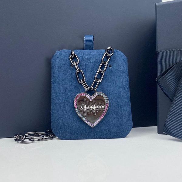 

chains swa 925 silver fashion exquisite beating heart chain necklace temperament clavicle gift to friends
