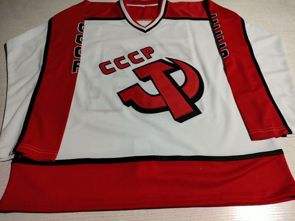 

custom retro throwback sergei makarov #24 cccp russia mens hockey jerseys stitched or any names number white s-5xl quality, Black