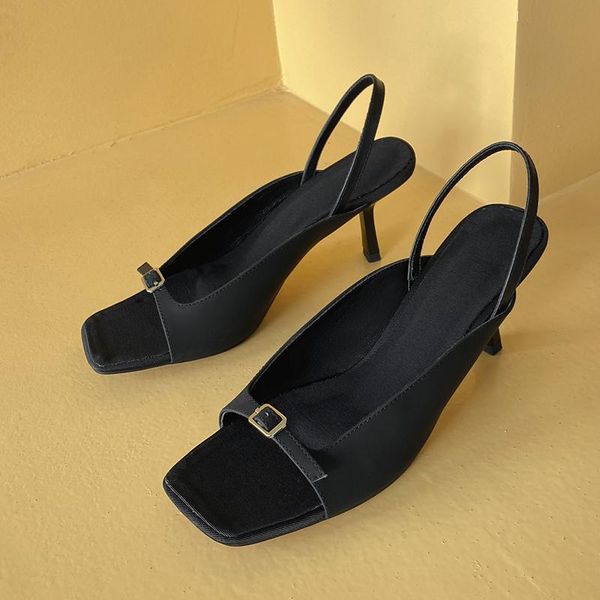 

summer high heels gladiator sandals women's shoes buckle british style dating sandlas zapatos mujer, Black