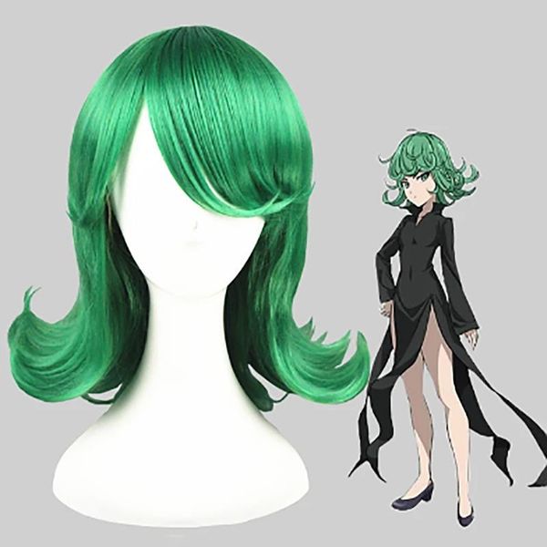 

synthetic wigs hairjoy hair with bangs short curly green cosplay wig, Black