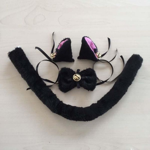 

women girls bell cosplay maid anime set headband hear wear bowknot neck bow tail diy decorations wedding hen party carnival sashes