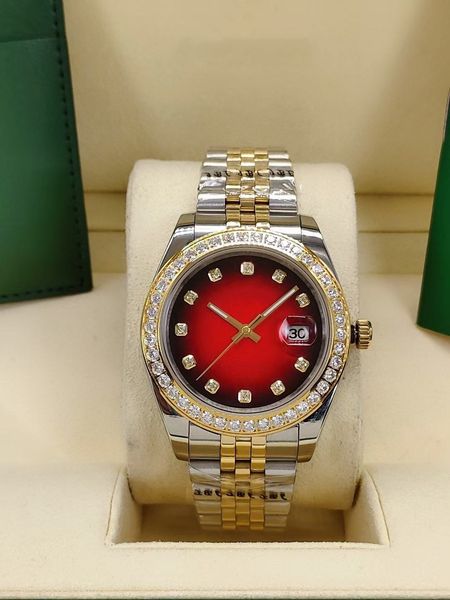 

36mm womens automatic mechanical watches mens diamond stainless steel strap 2813 movement watch lady woman wristwatch dress party gifts wris, Slivery;brown