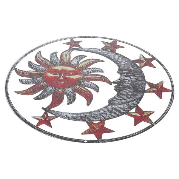 

decorative objects & figurines 1pc sun moon design wall pendant iron hanging decor outdoor