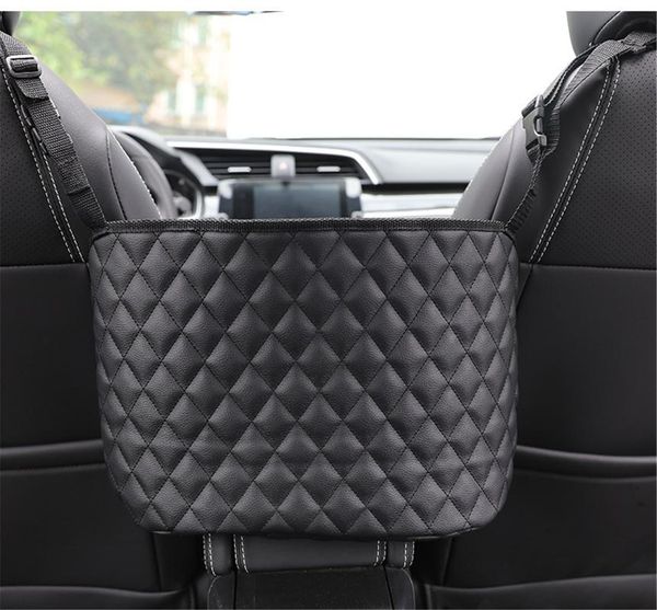 

car organizer leather storage bag barrier of backseat holder multi-pockets container stowing tidying interior accessories