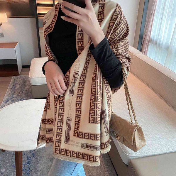 

the new design 2021 geometric imitation cashmere scarf female winter korean jacquard versatile fashion air conditioning shawl warm bib, Blue;gray