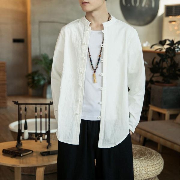 

casual oriental men wingchun tai chi linen shirt chinese style traditional vintage plus size coat tang suit ethnic clothing, Red