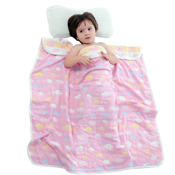 

blankets & swaddling 110*110cm multicolor cartoon baby blanket 6 layers gauze borns bath towel swaddle infants kids children quilt