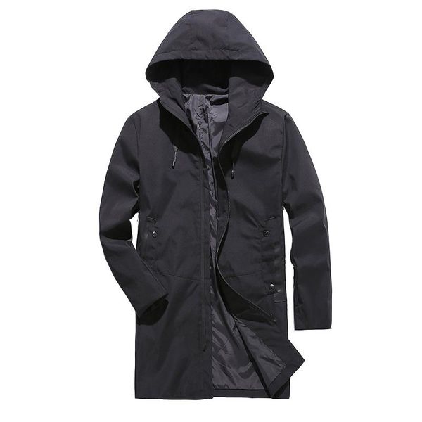 

men's jackets mens spring autumn trench coat men casual hooded jacket male windbreaker outerwear man clothing plus size 6xl, Black;brown