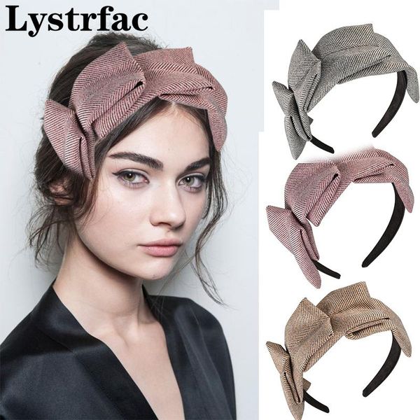 

lystrfac fashion autumn winter fabric plaid headband for women girls non-slip hairband female hair hoop accessories