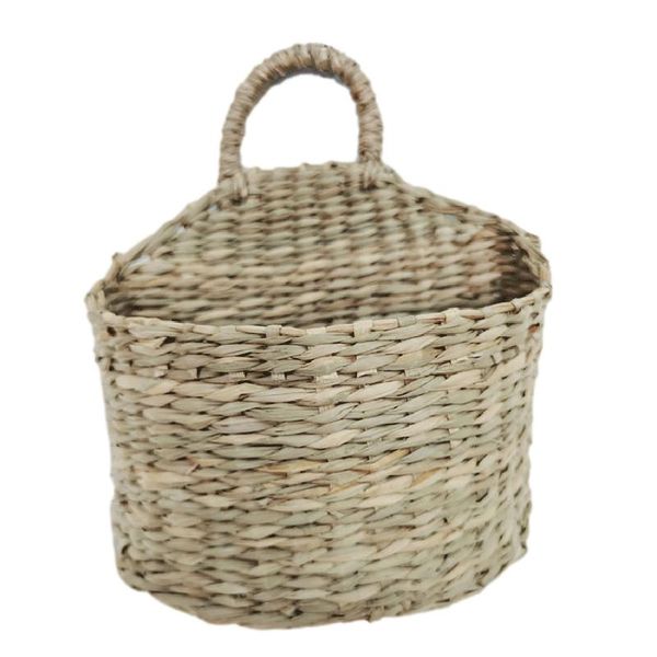 

storage baskets natural rattan basket kitchen wall hanging creative pastoral style living room decor