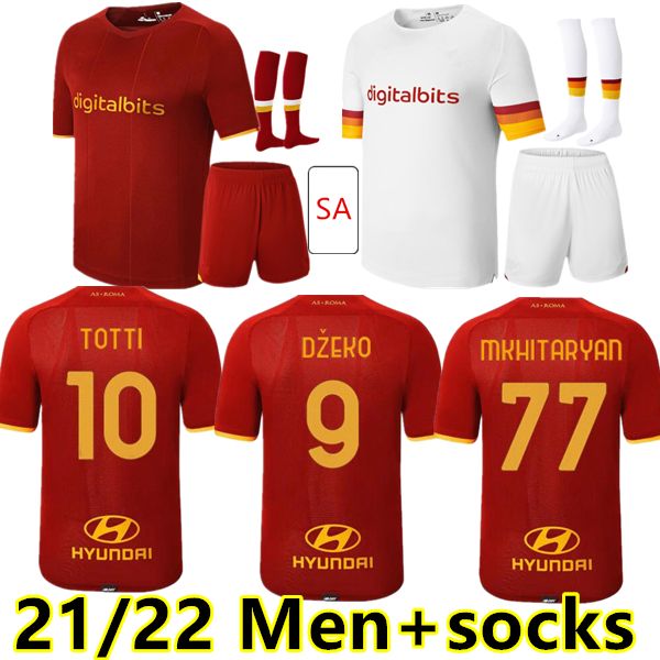 

roma soccer jersey zaniolo dzeko pastore rome totti kluivert kolarov 21 22 football shirt 2021 men + kids kit uniforms maillot pellegrini fl, Black;yellow