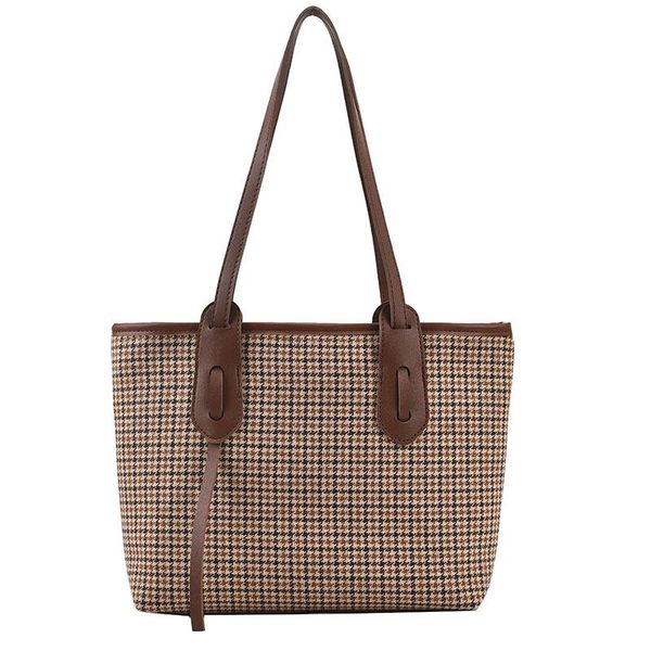 

evening bags houndstooth shoulder for women 2021 winter england style totes classic elegant lady leisure grid vintage package