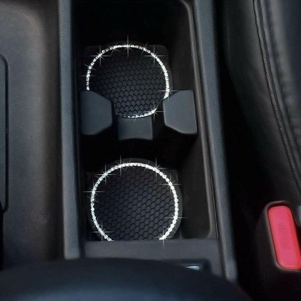 

car organizer parts replacement replaces rhinestone 2pcs bling cup holder