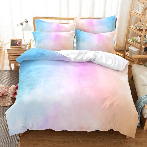 

bedding sets pink and blue duvet cover set 3d digital printing bed linen fashion design comforter girlish heart