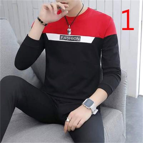 

spring t shirts and autumn white tight-fitting fashion trend cotton korean round neck shirt ryrn, White;black