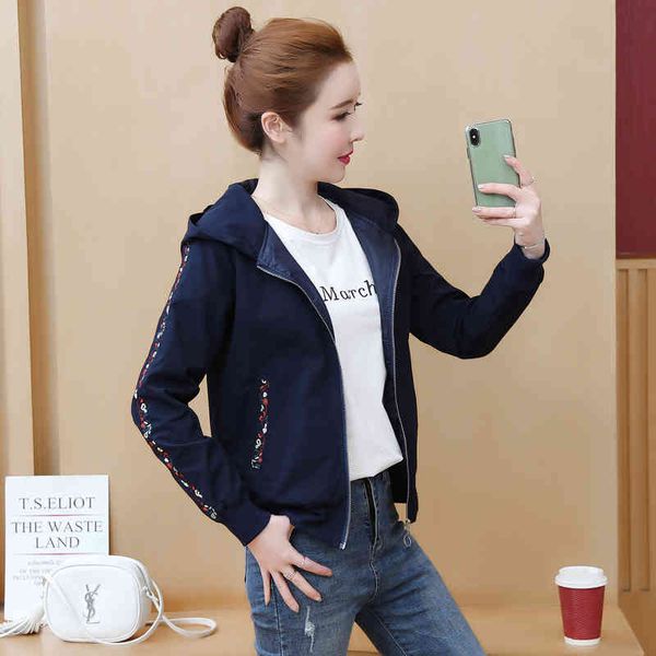 

spring autumn women's short coat wild casual korean embroidery safari jacket baseball uniform preppy gd493 210506, Black;brown