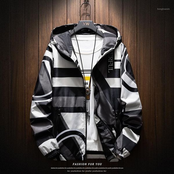 

men's jackets 2021 5xl 6xl 7xl 8xl windbreaker fashion large pattern hooded casual windbreaker,spring /autumn thin section, Black;brown