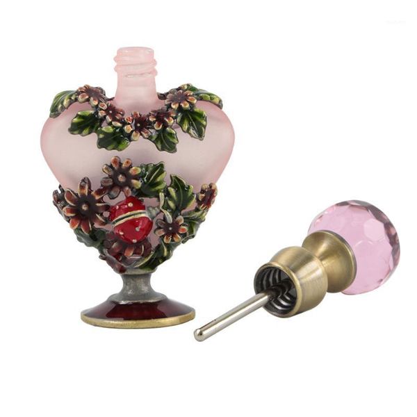 

5ml empty vintage heart crystal metal perfume bottle wedding lady gift1