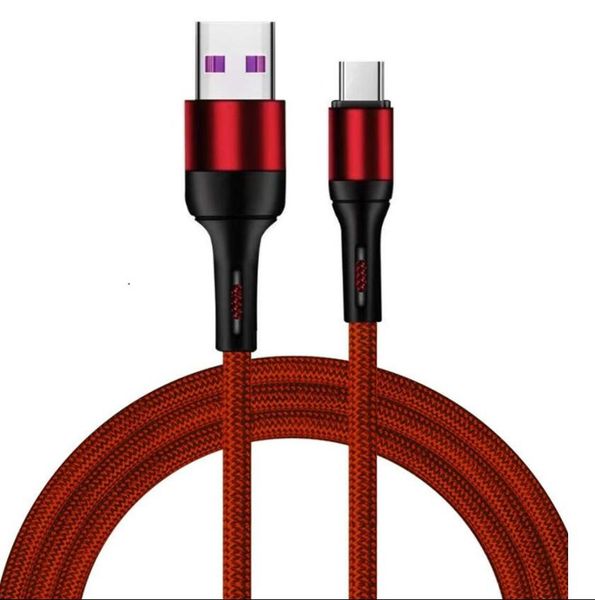 Schnellladekabel 1M 3ft 2,4A Legierung Metall geflochtener Stoff Typ C Micro USB-Kabel für Samsung S10 S20 Note 20 21 Android-Telefon