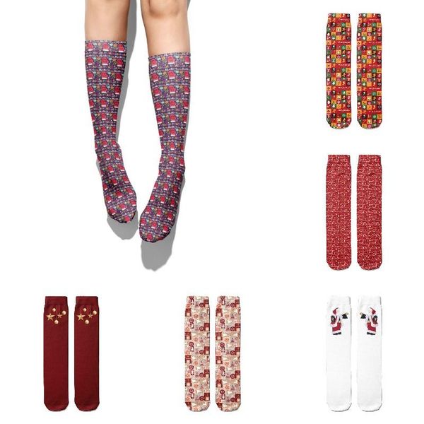 

men's socks ideas christmas santa claus funny fashion cartoon happy men women sock novelty pattern long gifts trend, Black