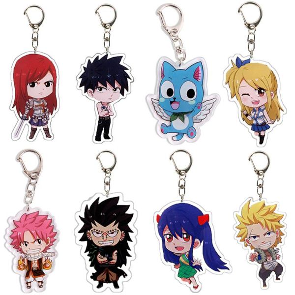 

keychains anime [fairy tail] keychain pandent keyring cosplay collectable key chain trend, Silver