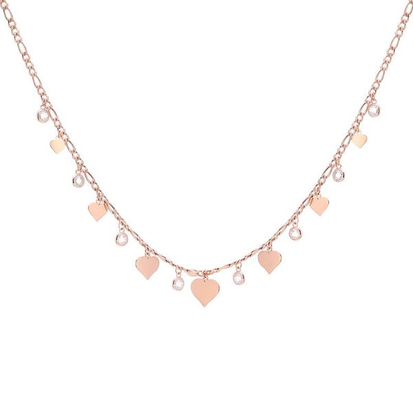 

chokers stainless steel cute heart necklace rose gold color jewelry chain tassel love bohemia necklaces for women, Golden;silver