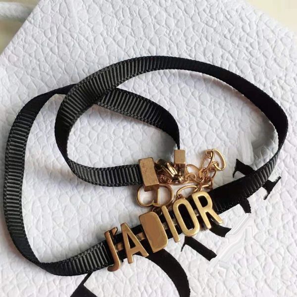 

75% off luxury jewelry neckchain new letter star black ribbon collar women's red clearance ev88