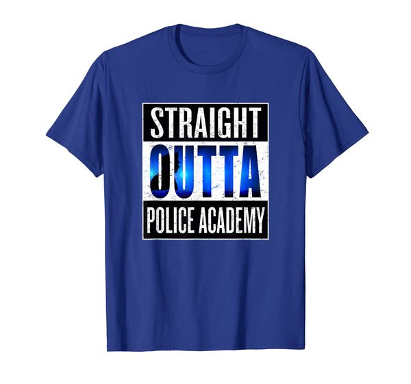 

police officer academy graduate t shirt gift straight outta, White;black