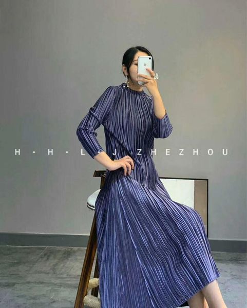 

dress office lady wrist half turtleneck fold solid fashion big a-line, Black;gray