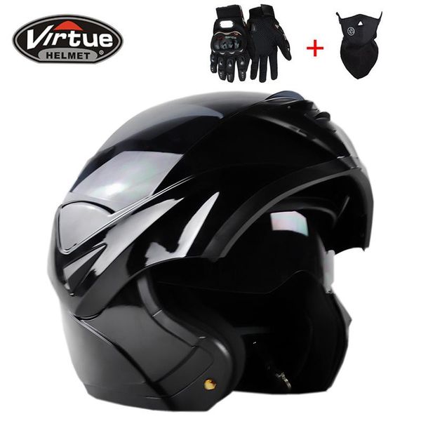 

motorcycle helmets virtue motociclista flip up helmet mens modular casco caschi moto female capacete dual lens