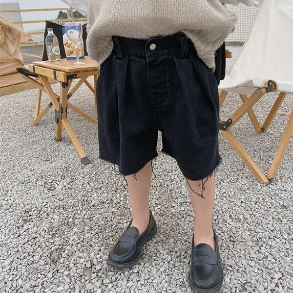 

style girls boys denim shorts spring summer cotton fashion kids 2-8 years yx950, Black