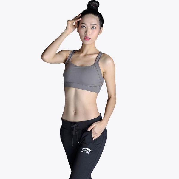

yoga outfits nylon gym sha bra grey tank, White;red