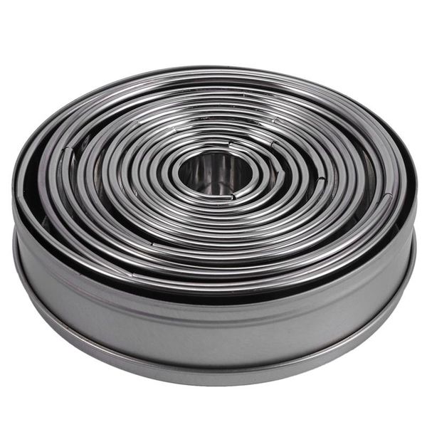 

baking moulds 14pcs/set round cookie biscuit cutter set stainless steel mousse cake ring mold pastry donuts