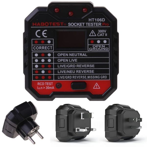 

ht106 electric socket tester neutral live earth wire testing circuit polarity