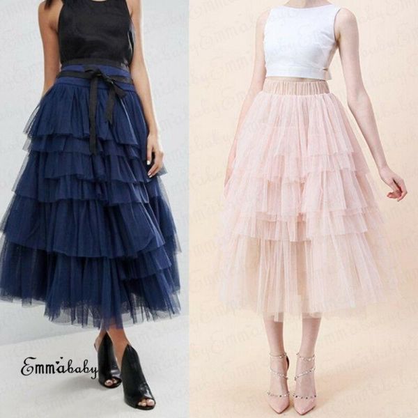 

skirts sweet style tutu skirt princess women petticoat tulle long layered, Black