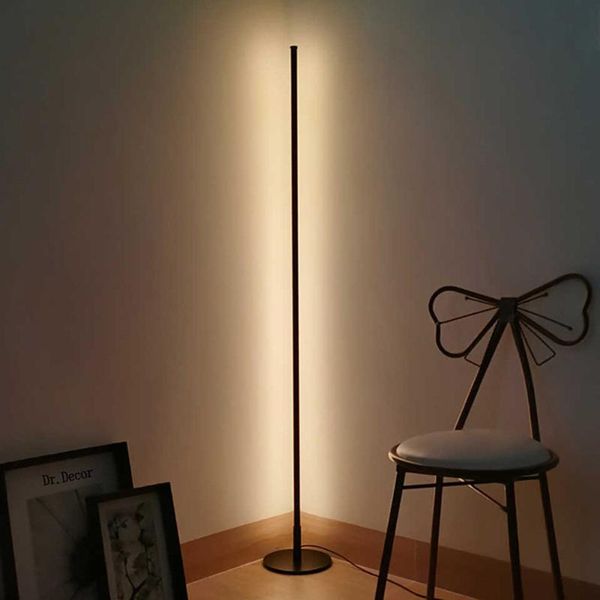 

floor lamps 1.2m modern led corner lamp rgb colorful light remote control multi-modes bedroom living room for indoor decor lighting