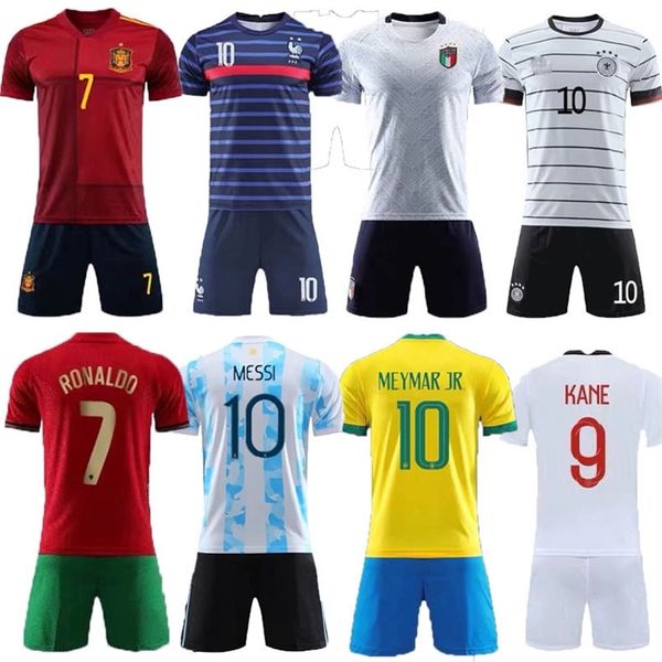 

new french argentina spain brazil portugal italy children's football suit children's suit, Gray
