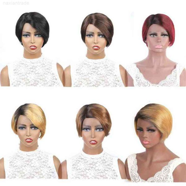 

ishow pixie short brazilian 1b/30 27 bug natural black ombre color virgin hu hair wigs bob