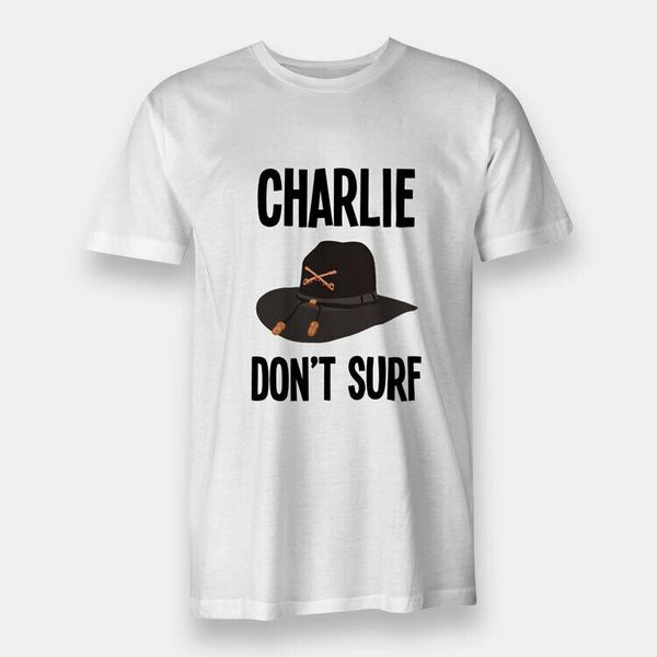 

now charlie don't surf apocalypse men's t-shirt white, White;black