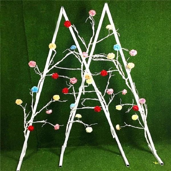 

party decoration creative wrought iron triangle wedding station center arch shelf diy stage background path