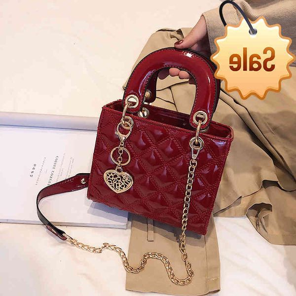 

women 2021 fashion mirror women's bag embroidered thread portable single shoulder lingge square diana messenger