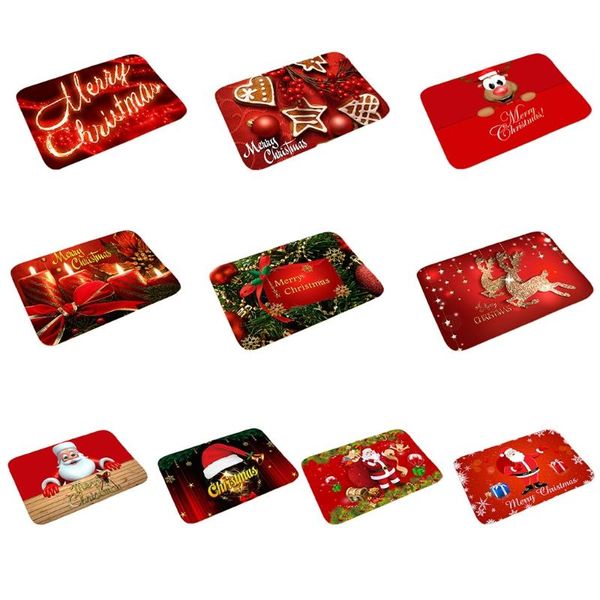 

carpets merry christmas door mat santa claus reindeer pattern bathroom water absorption area rug entrance kitchen floor carpet