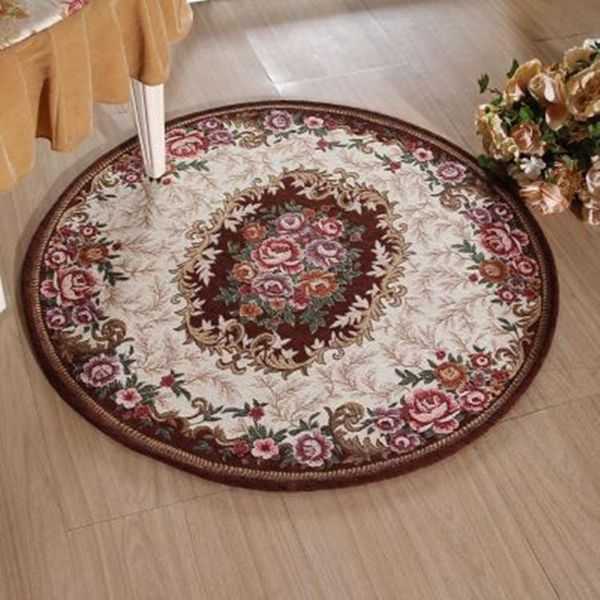 

european-style jacquard carpet, coffee table, floor mat, round non-slip living room dornier carpet bath mats