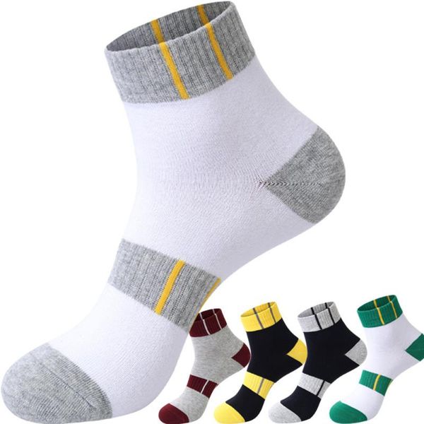 

men casual socks soft breathable cotton ankle sports short mens boy comfortable tube sock men's, Black